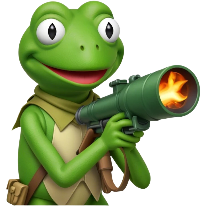 kermit the frog with bazooka emoji