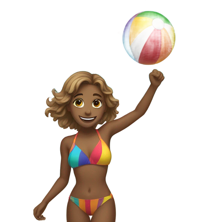 Girl I at beach emoji