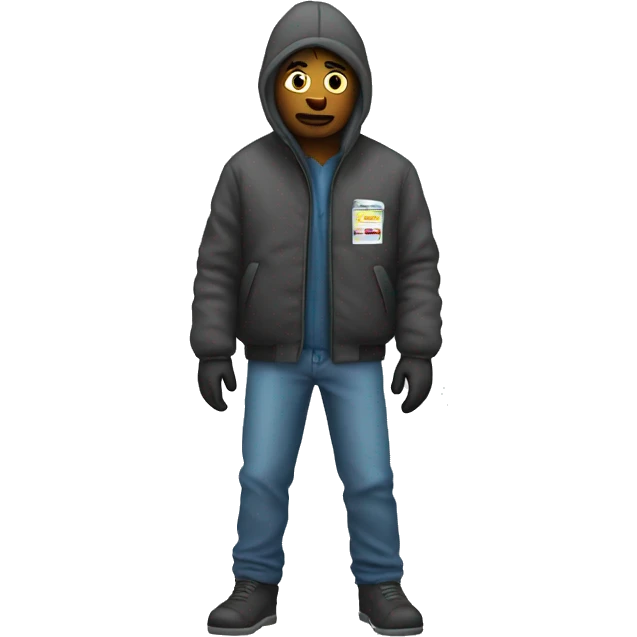Person cold at gas station emoji