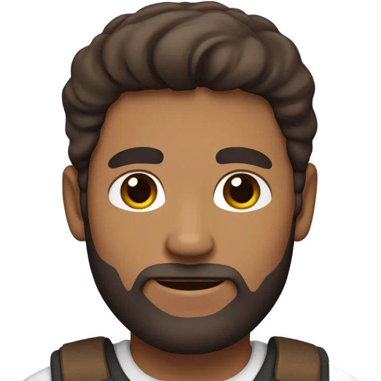 White man with dark hair and a beard holding a Brown and white tabby cat emoji