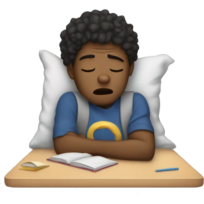 Tired of school wants to sleep emoji