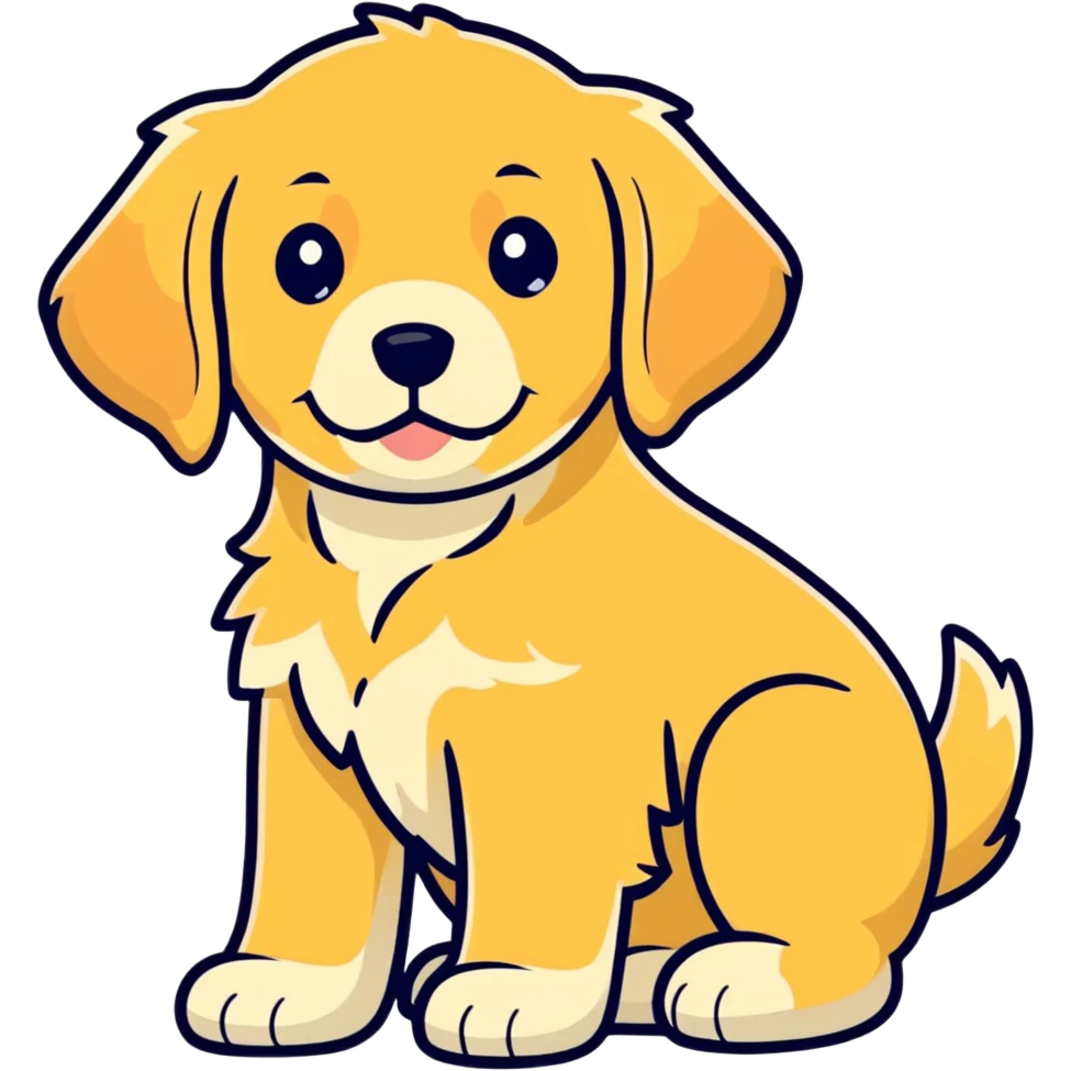 Golden retriever, puppy cinnamon emoji