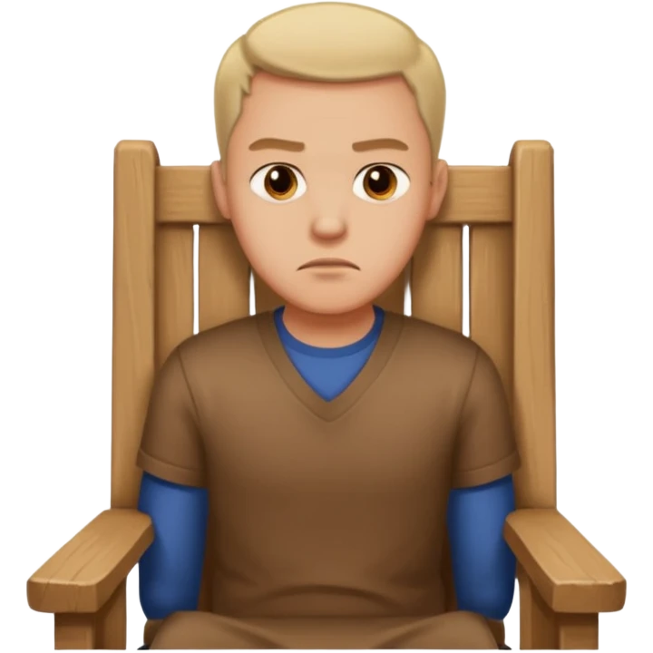 мужчина в кресле, брови нахмурены, он напряжен emoji