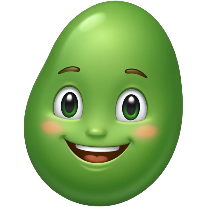 A happy little bean emoji