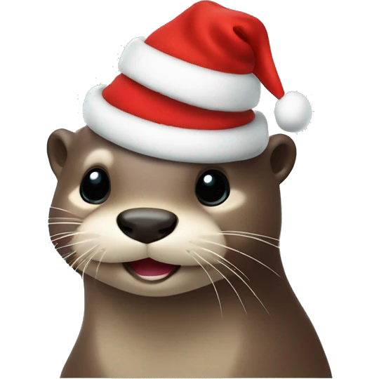 Otter mit Weihnachtsmütze emoji