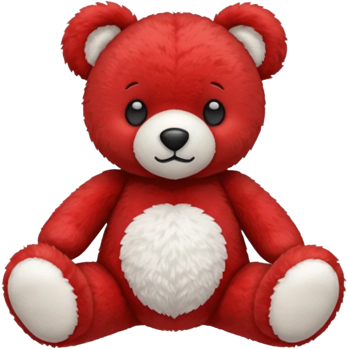 Red and white teddy bear emoji