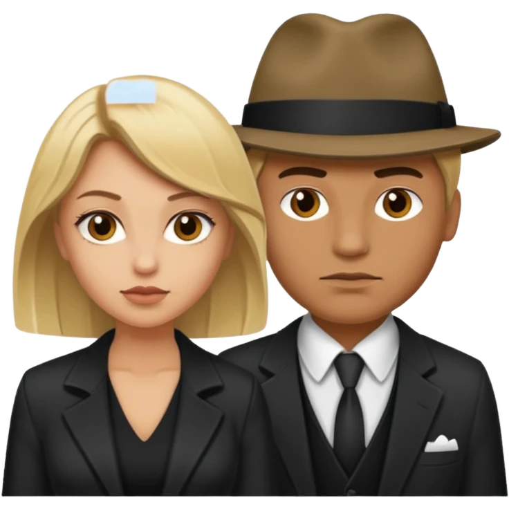 A gangster couple. She’s blond, he has brown hair emoji