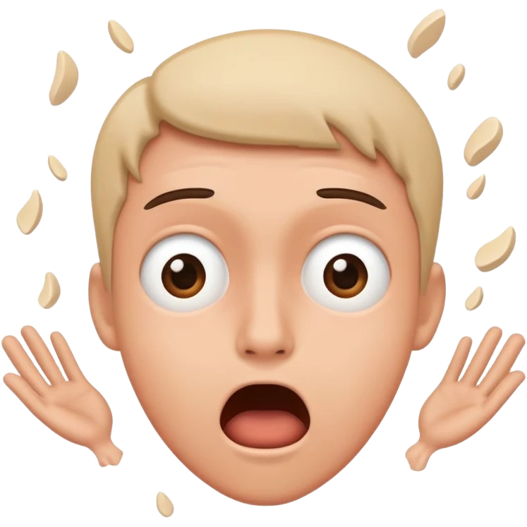 Person falling with shocked face emoji