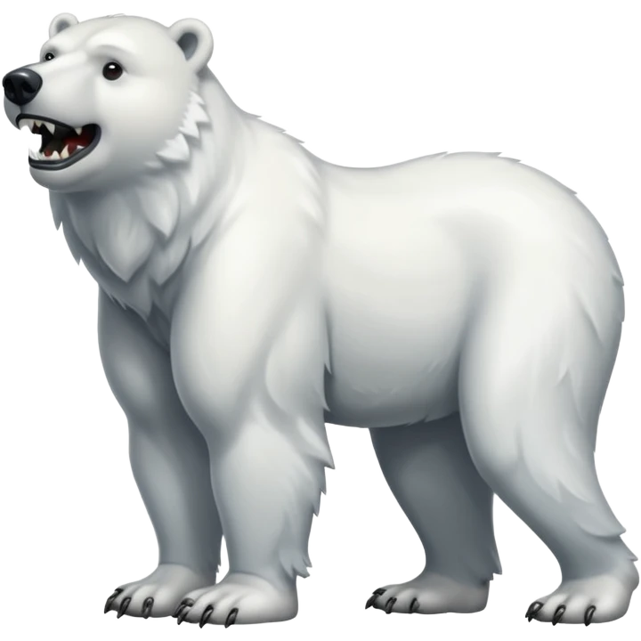 Polar bear and wolf hybrid with long upper canine legs teeth  emoji