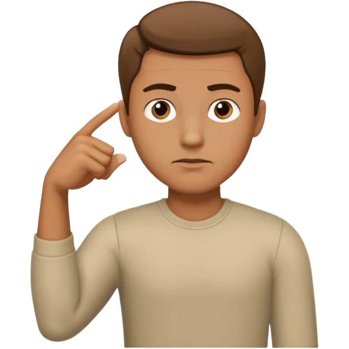 The man extends his arm forward, indicating that he refuses. emoji