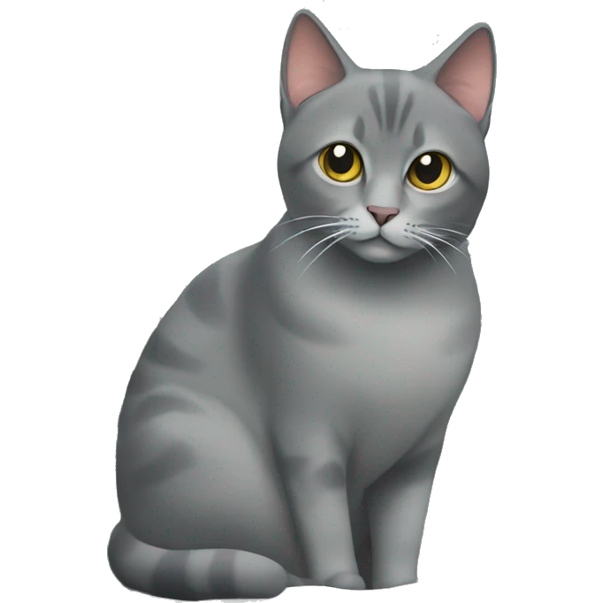 Grey norvegian cat near christmas tree emoji