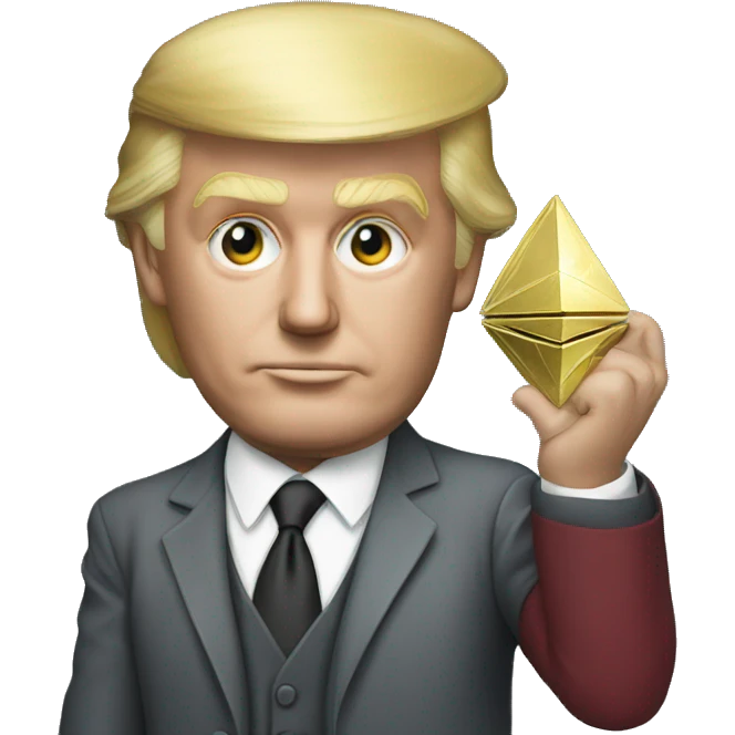 Donald trump holding ethereum emoji