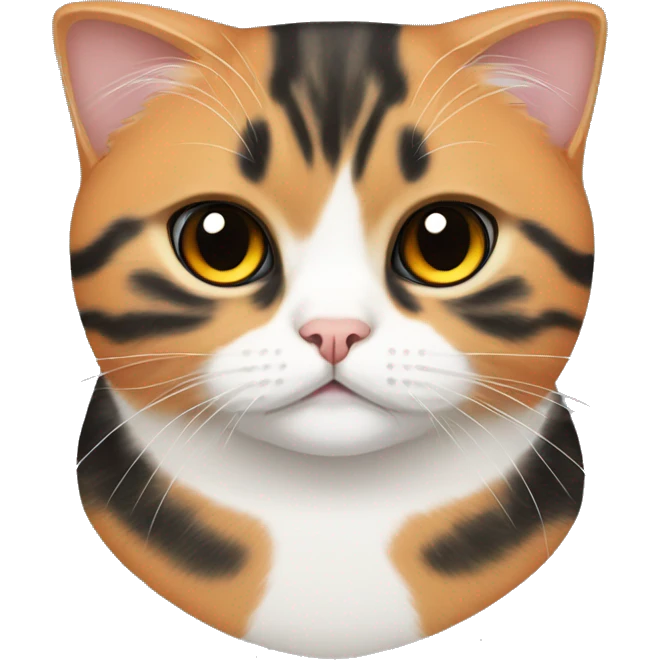 Scottish fold orange and black cat emoji