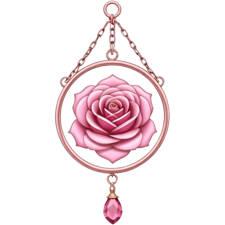 Rose-pink-metal-chained romantic delicate fine pretty suncatcher  emoji