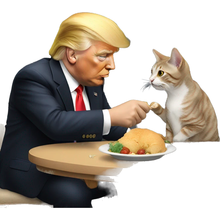 Donald Trump feeding a cat emoji