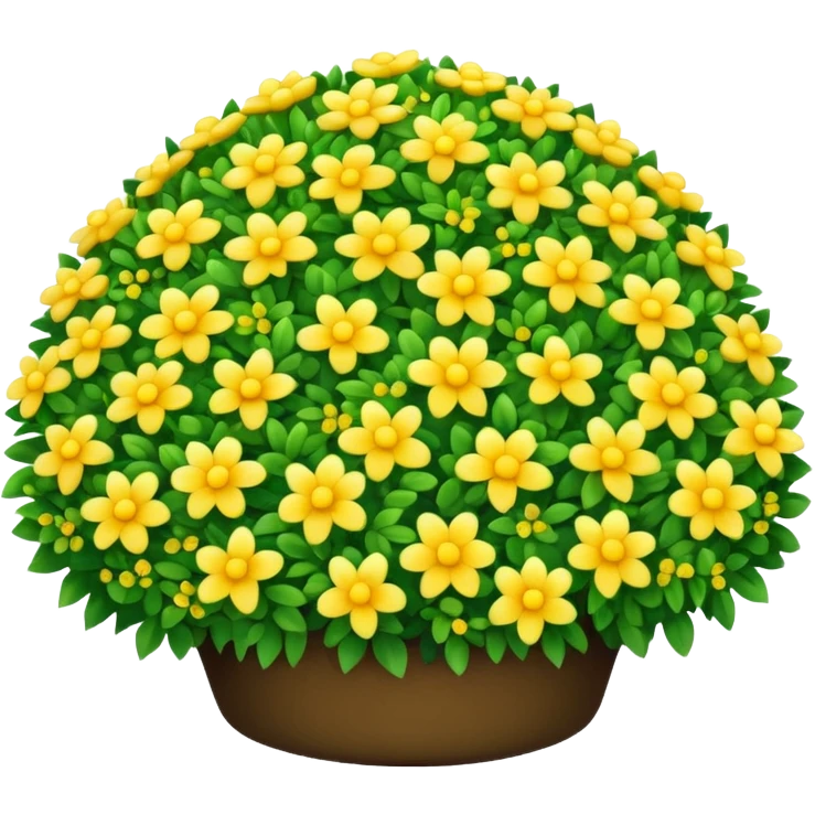 A round green bush with tiny yellow flowers sprinkled on top. emoji