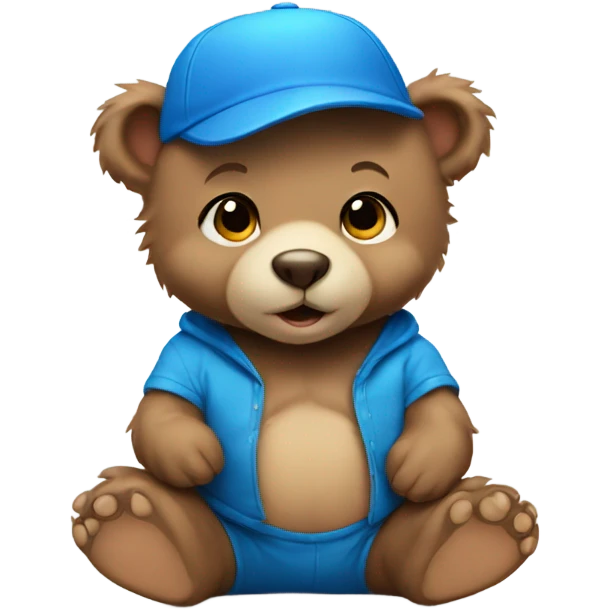 Baby bear with a blue cap  emoji