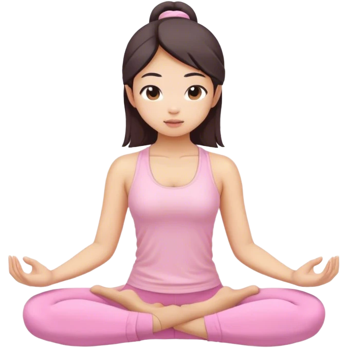 asian yoga girl light pink clothes  emoji