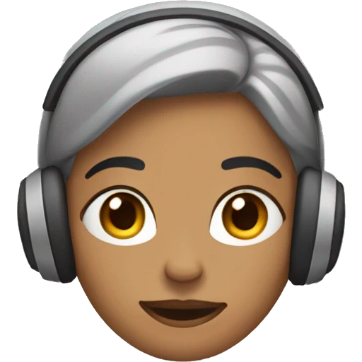 Mujer con audífonos  emoji