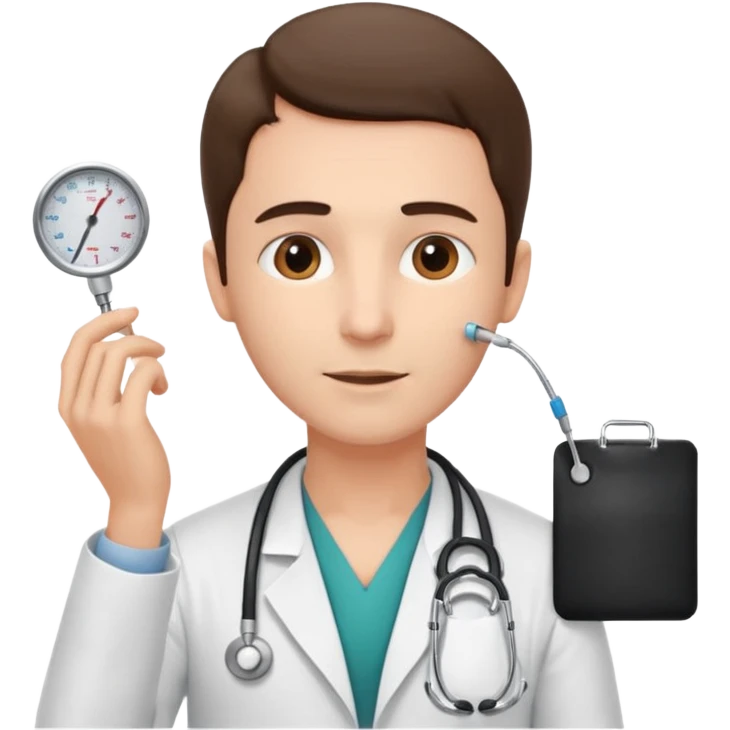 medico examinando pescoço de paciente emoji