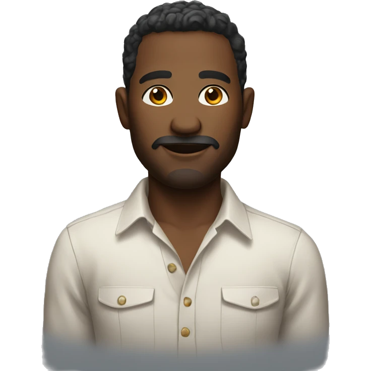 male portrait in open shirt emoji