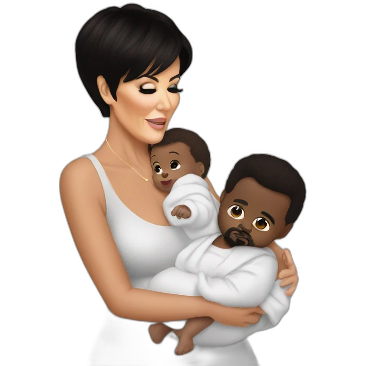 kris jenner holding baby kanye west emoji