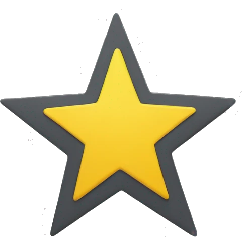 a half yellow and half dark grey star emoji