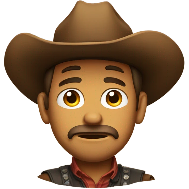 Sad face cowboy emoji