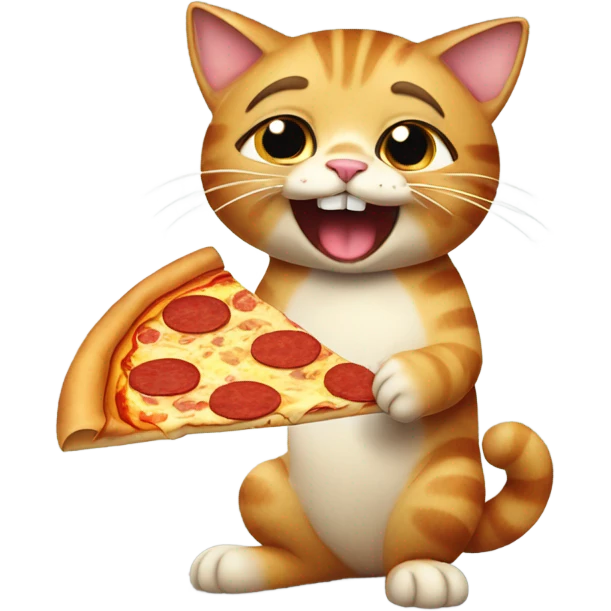 Cat eat pizza emoji