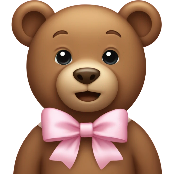 Light brown bear with light pink bows emoji