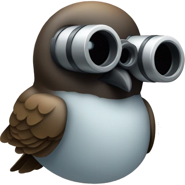 bird head with binoculars watching in the distance emoji