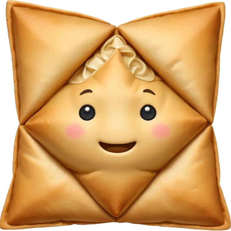 Create an emoji of the Indian snack samosa make it a cuter one . Don't make any faces on it emoji