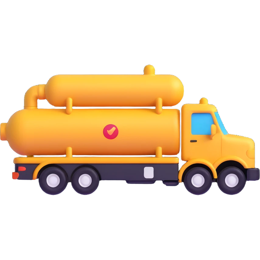 pipeline on a delivery truck, 3D emoji style emoji