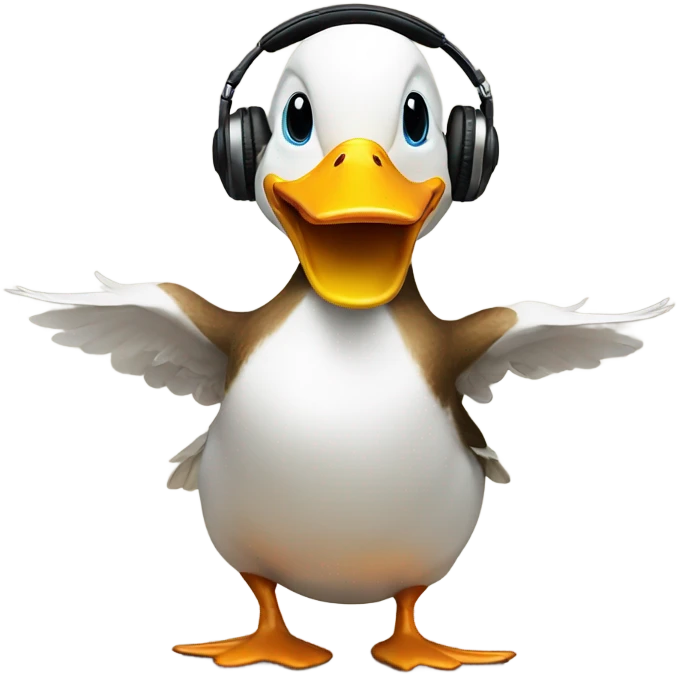 duck dancing to dubstep with headphones emoji