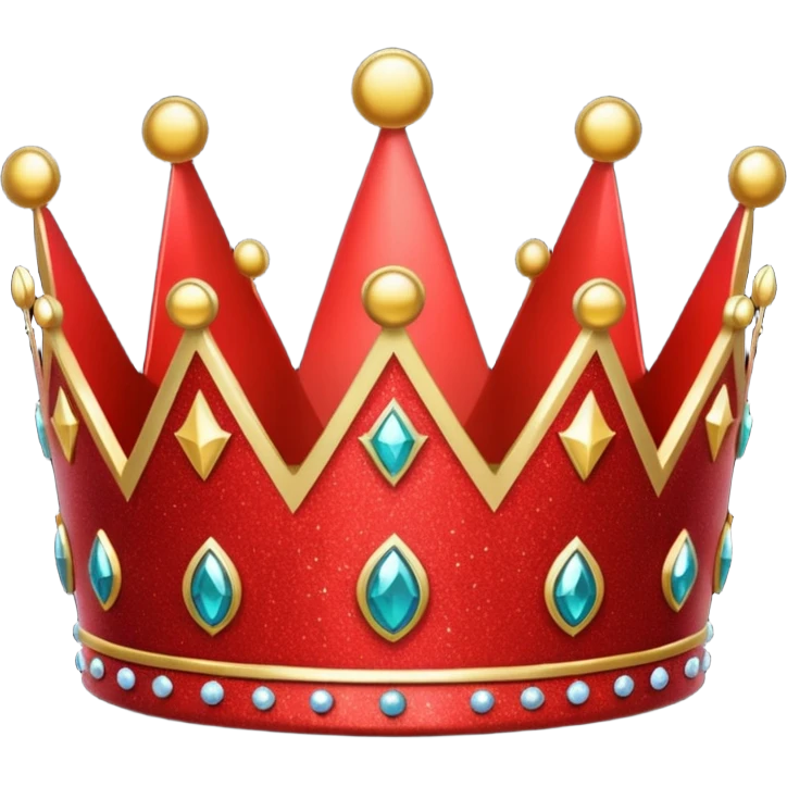 red glitter crown emoji