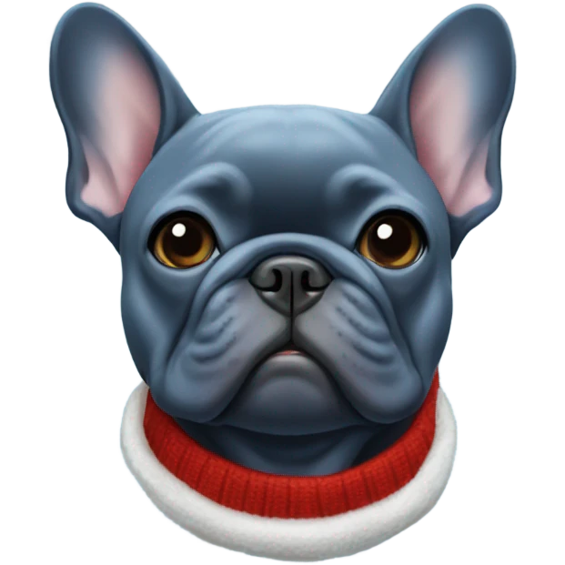 Blue French bulldog Christmas sweater  emoji