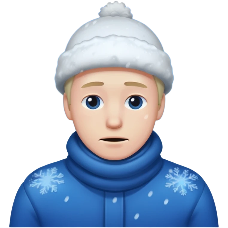 a man covered with snow emoji