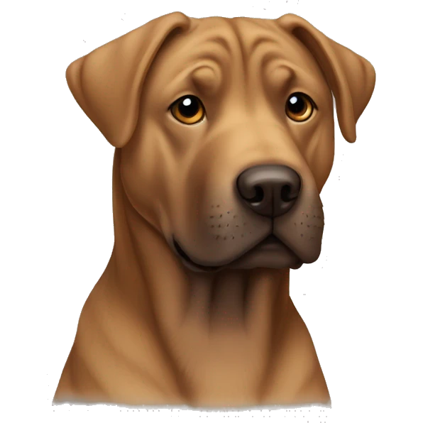 Brown Labrador cross sharpei emoji