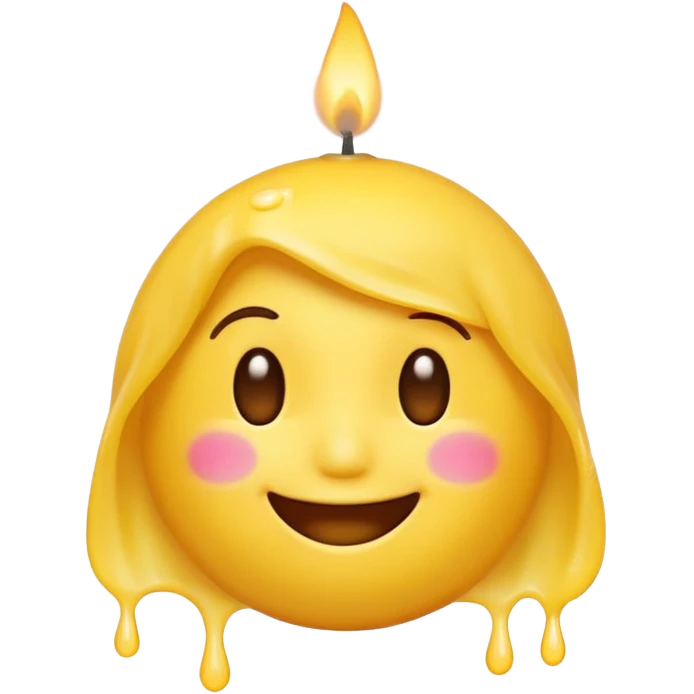Emoji souriant Avec goutte de sueur qui souffle une bougie emoji