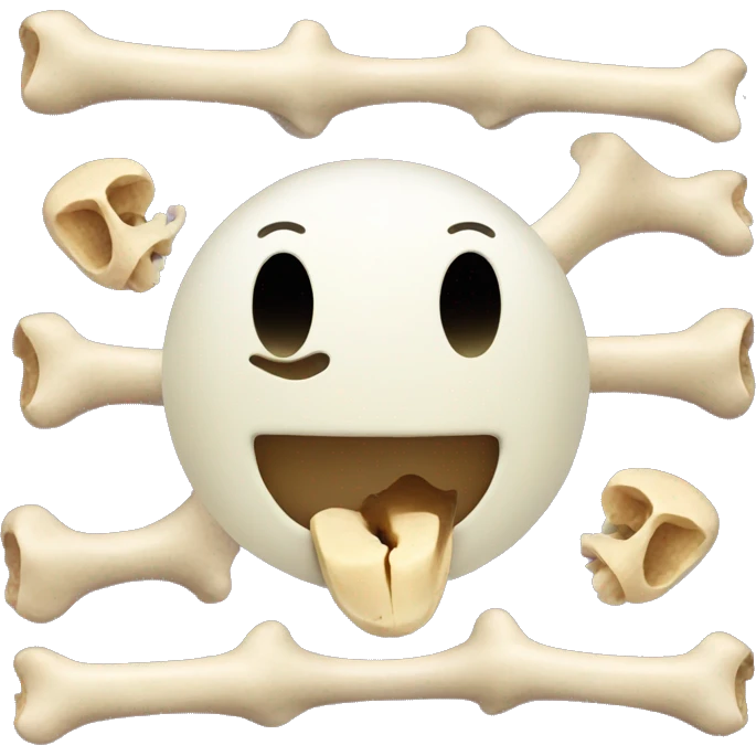 Smiley face eating bone emoji