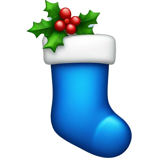 Blue Christmas stocking emoji