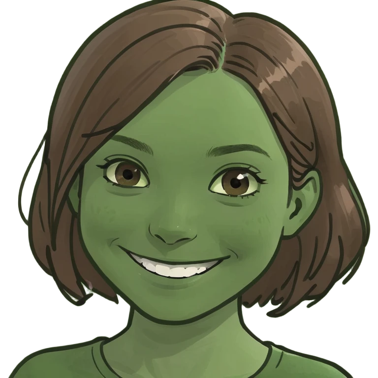 smiling girl with brown hair emoji
