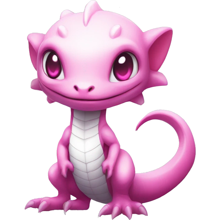 White, Shiny, Chibi, White, Pink eyes, Anthro-Sona-Lizard-Alien-Salazzle-Fakémon, Full Body emoji