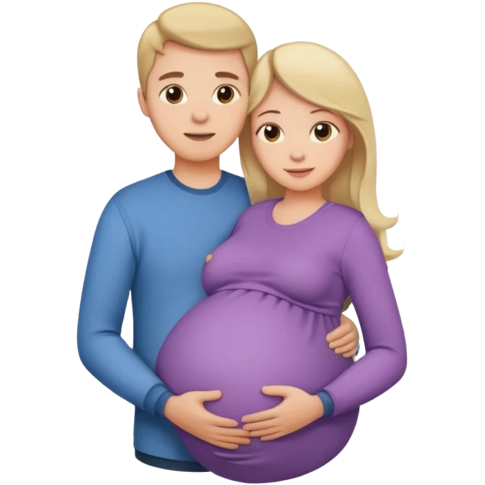 Boyfriend holding pregnant girlfriends belly emoji