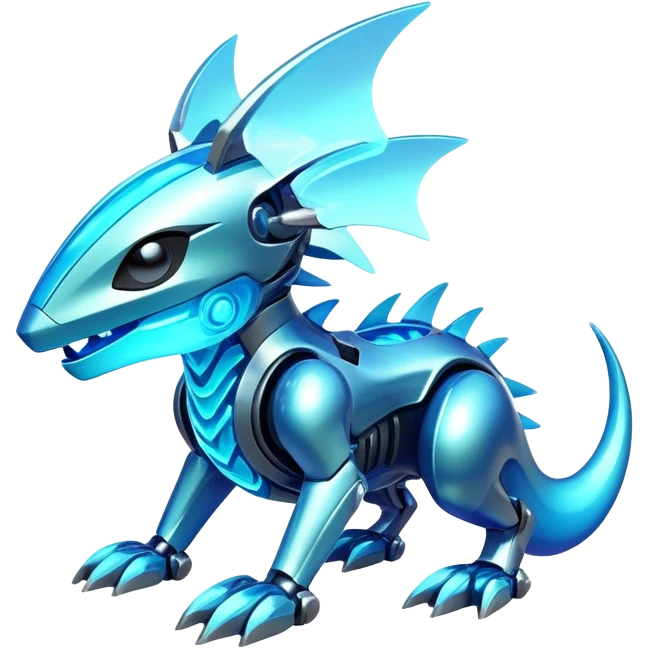  Epic legendary realistic rare glowing mechanical Shiny sparkly transparent bioluminescent luminescent vibrant bright pastel dark exotic iridescent colorful gradients futuristic modern metallic glossy glittery fantasy-cyber-Protogen-Fakémon-Pokémon-Vernid-creature emoji