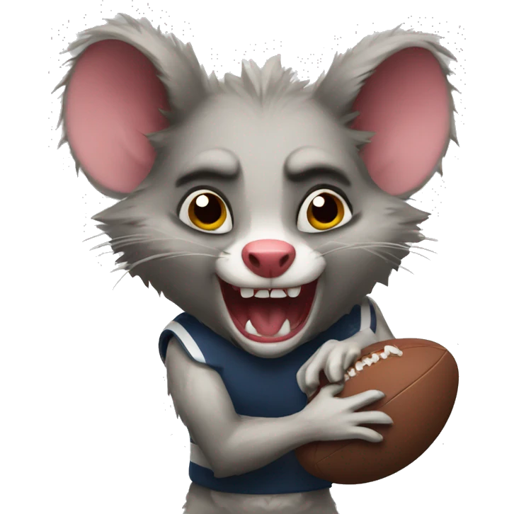 angry \possum playing rugby emoji