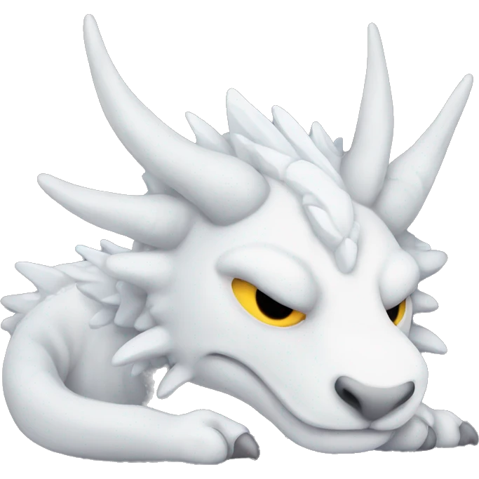 A sleeping furry white dragon  emoji