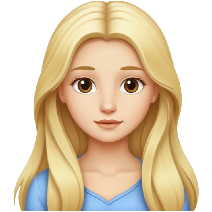 BLONDE GIRL WITH LONG HAIR, VERY PRETTY emoji
