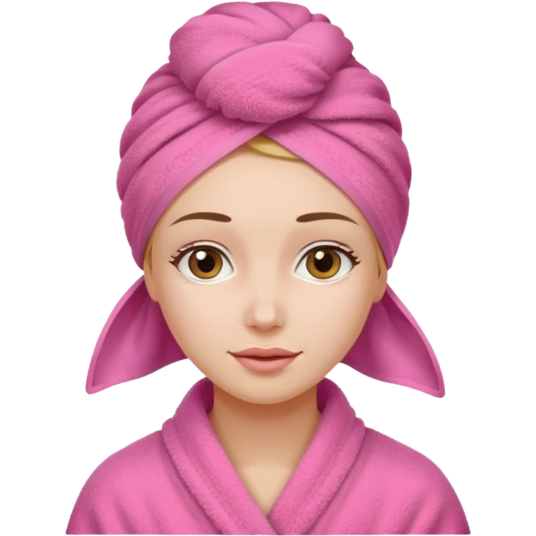 Woman with pink towel on head emoji