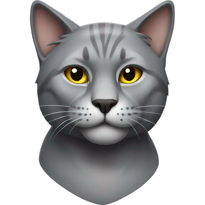 Muscular grey cat emoji